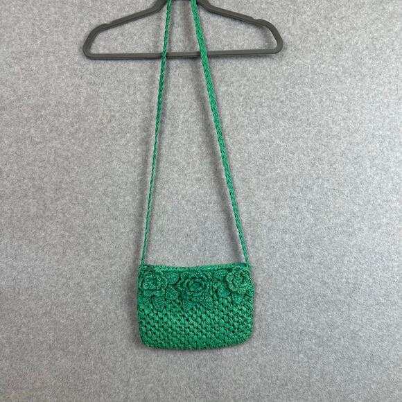 Cappelli Straworld Floral Green Crossbody Purse - Picture 2 of 12